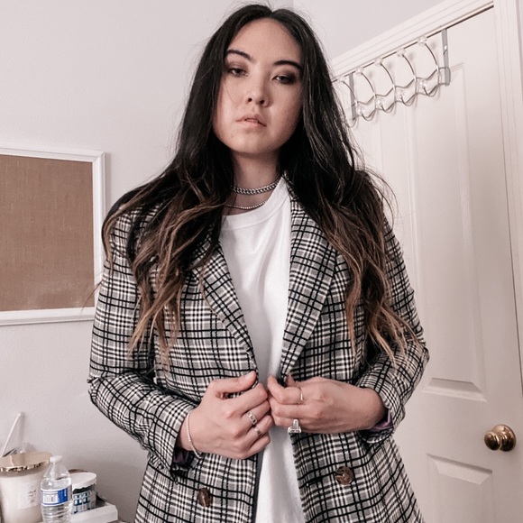 Topshop Plaid Blazer